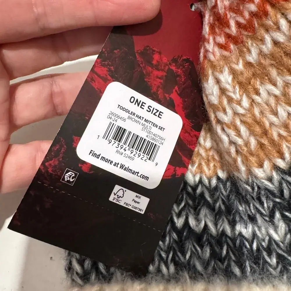 SWISS TECH Beanie & Mitten Set NWT OS Toddler 24 months & older
